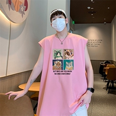 直播抖音得物品质纯棉重磅250克男无袖背心T恤T555P28控39，男装背心/马甲，电商C408(原B339-1)