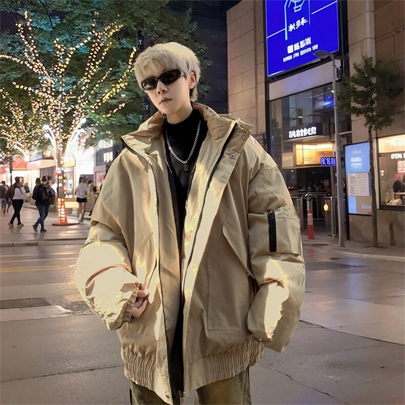 堆堆袖棉衣男冬季新款港风宽松连帽加厚棉服MF3721-P105,男装棉衣,星座214-3