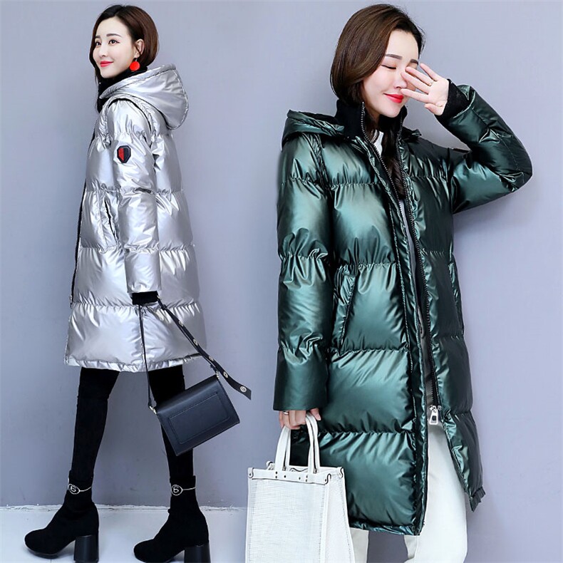 气质时尚潮流连帽棉衣/棉服长袖中长款2020年冬季修身图片