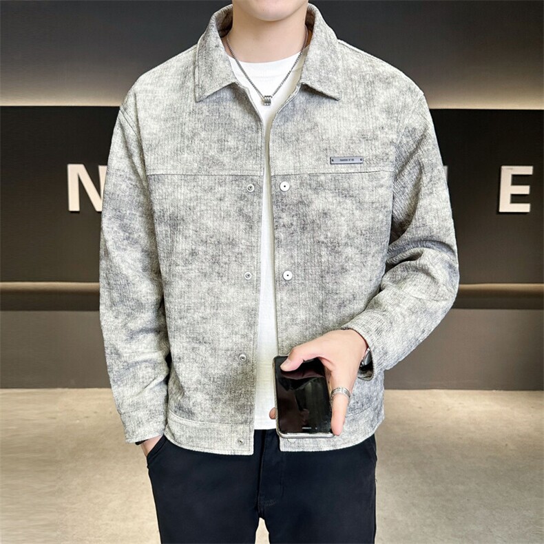 高级感外套男装品质夹克订制针织扎染面料C317-J6620-P135，男装夹克，电商C317