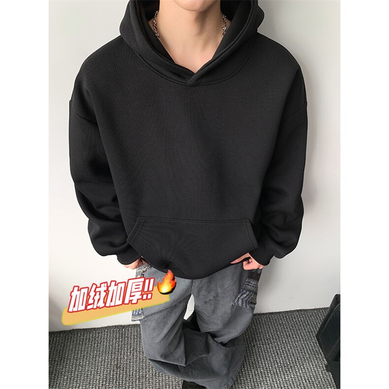 加绒奥粒绒卫衣无帽绳连帽重磅500克潮棉全棉外套男 RH5302JR-P55图片