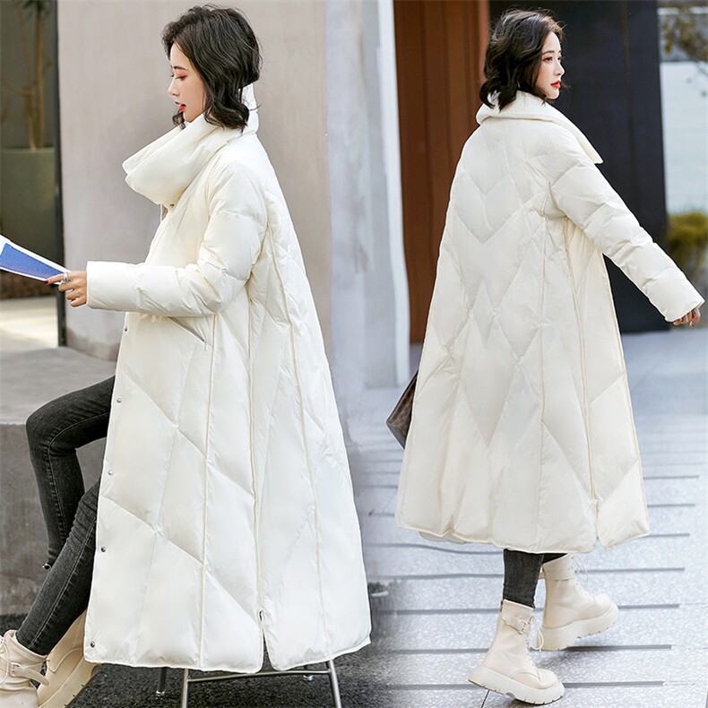 秋冬新款时尚简约百搭女士立领中长款羽绒服保暖外套,女装羽绒服,海爱依仁