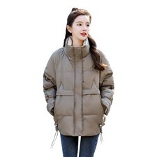 2021冬季新款时尚休闲宽松显瘦保暖舒适立领短款棉衣，女装棉衣/棉服，艾尚靓装