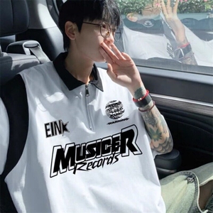 polo衫半拉链卫衣男款春秋季美式潮牌痞帅青少年男装宽松上衣外套图片