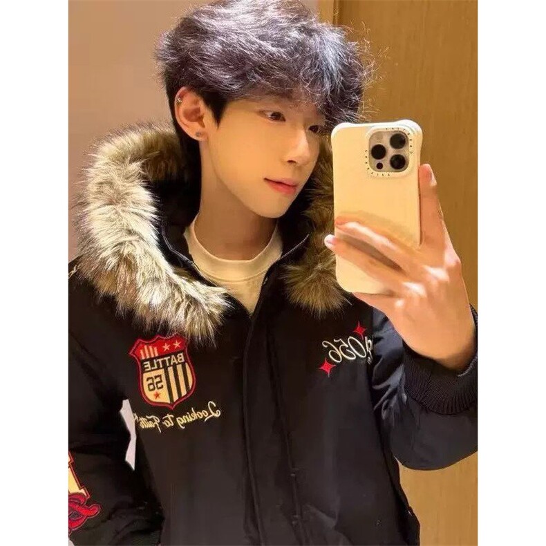 可拆帽三防复古刺绣大毛领棉衣外套ZM0168-P特批88,男装棉衣,星座313A(原308A-2)