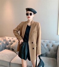 【现货】休闲韩版温柔咖金纺外套，其它，水锦红