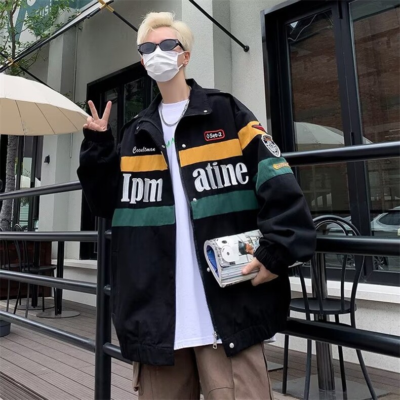 美式复古机车服外套男春季小众设计感潮牌刺绣夹克JK906-P78,男装夹克,星座1109-3
