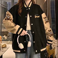美式潮牌情侣设计感夹克宽松复古重工刺绣棒球服外套女男C388-90，男装夹克，星座911-2(原星座613-2）