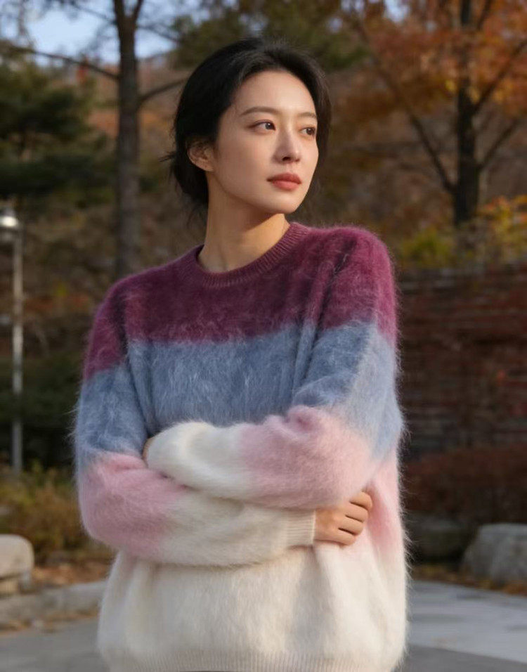 2026年秋季时尚百搭通勤简约休闲加厚圆领，女装羊毛衫，美轩羊绒