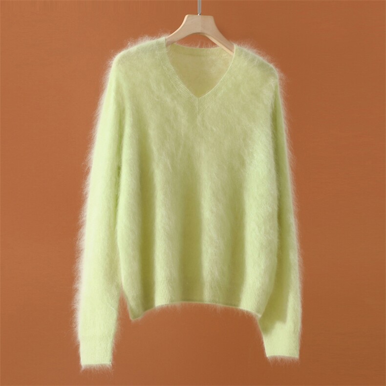 2026年秋季时尚百搭通勤简约休闲无缝V领，女装羊绒衫，昭美纯山羊绒
