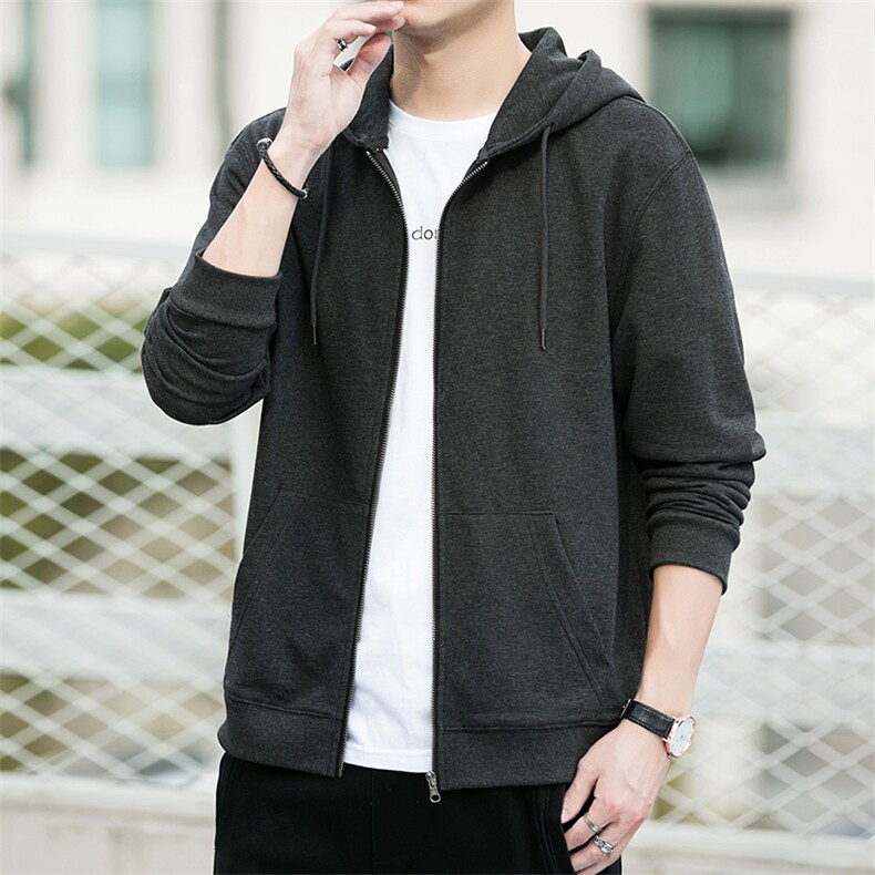 长袖连帽卫衣夹克薄款上衣春秋季中青年男士休闲百搭男装,男装卫衣,电商B212（原钱塘6029）