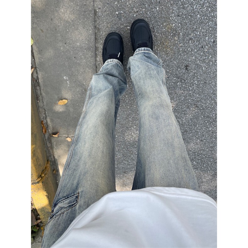 【有货】美式复古cleanfit牛仔裤男宽松直筒vibe风裤子820LL-P48,男装牛仔裤,星座1007（原301D）