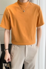 盗图纯色打底衫短袖T恤男高级感上衣潮M33/P20特控45，男装T恤，电商A243