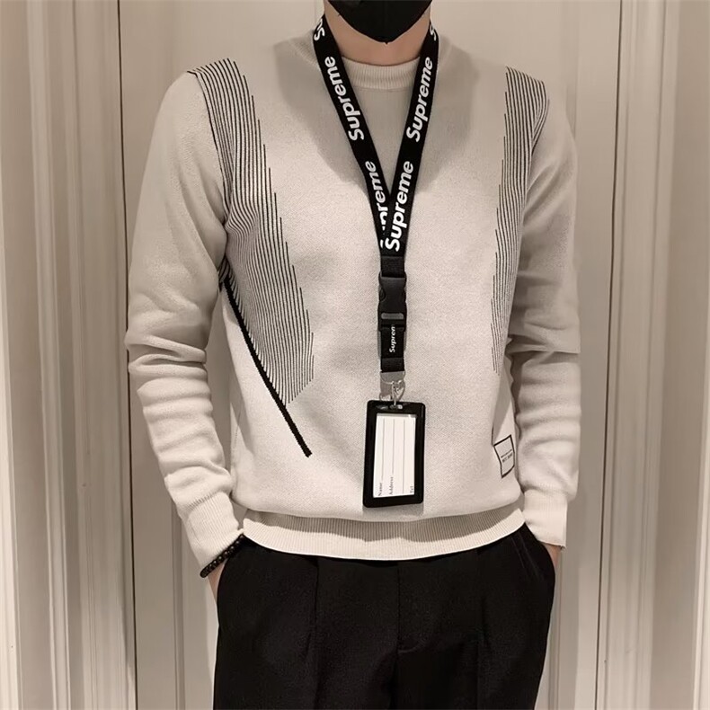 潮牌撞色毛衣男圆领打底衫长袖内搭衣服2024新款S551-P48,男装针织衫/毛衣,星座1109-3
