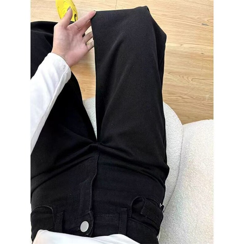 1506A/G91220/P44美式高街黑色阔腿牛仔裤女秋季新款,男装牛仔裤,星座1506A