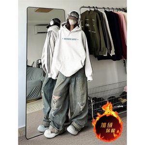 抖音得物供货 提供视频 秋冬重磅美式宽松织带连帽卫衣0611图片