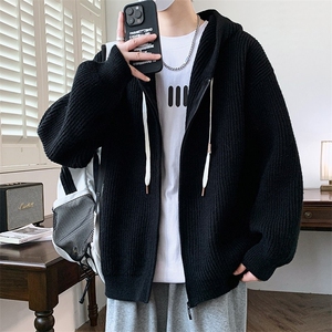 84872-特P70宽松开衫外套男款秋冬季加厚连帽夹克男生毛衣休闲图片