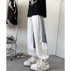 8XL-M 束脚运动裤男士宽松百搭潮拼接休闲卫裤加肥加大码K969p35图片