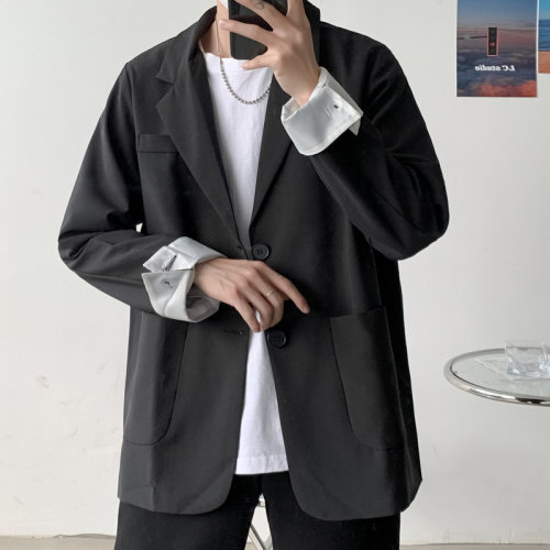 2026秋季新款外套宽松INS拼色休闲西服潮F02P75，男装西服，电商D325