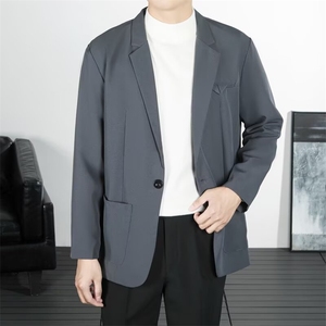 休闲西服外套男生秋冬季韩版商务百搭港风ins痞帅小西装外套 Y74图片