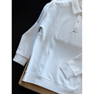 polo领男卫衣纯色质感上衣打底衫 N6611-P70图片