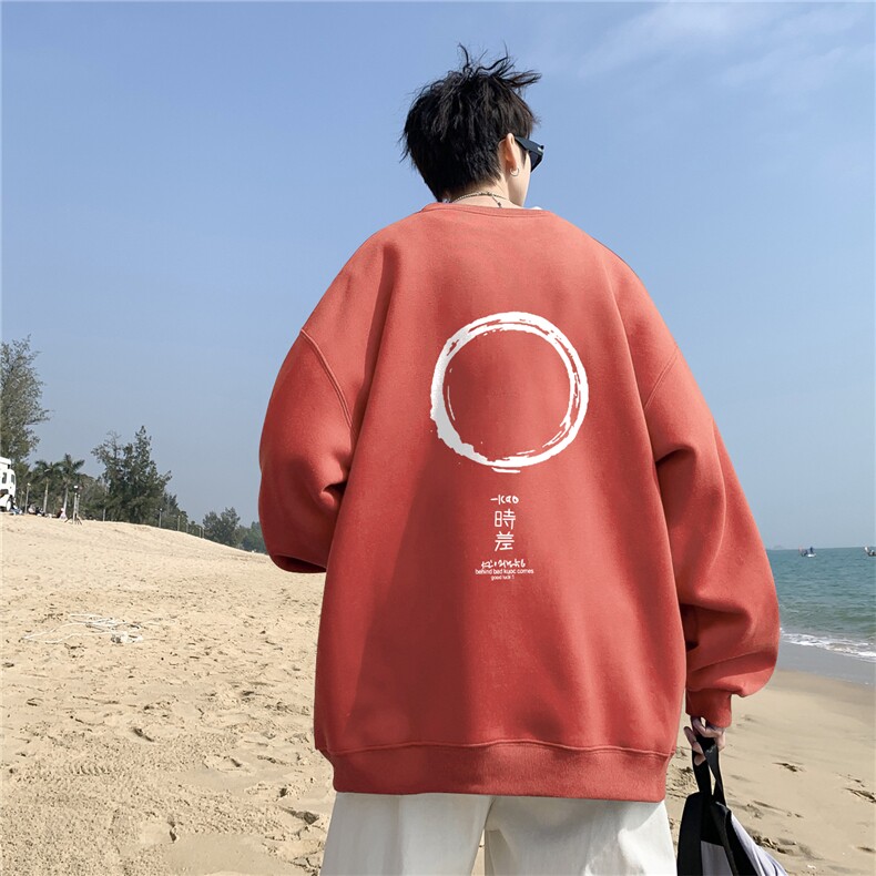 ！直播品质重磅宽松大码港风时差印花圆领卫衣WY17-特p28，男装卫衣，星座508（原C305）