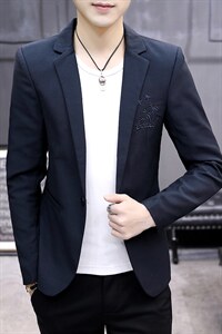 男装西服外套2023春秋季新款爸爸装上衣中年男士商务休闲纯色外套图片