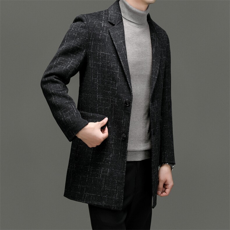M3619-28钱塘2020-3商务休闲简约新款秋冬季中年男士毛呢外套P380,男装毛呢大衣,钱塘207-3