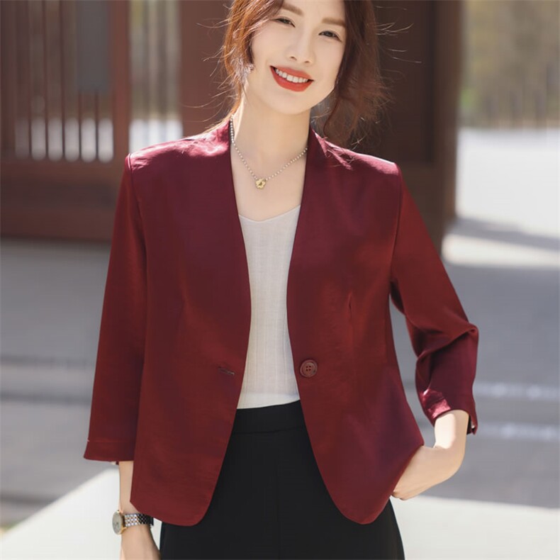 气质优雅简约百搭通勤女士小西装外套,女装西装,阿吉丽克