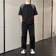 短袖t恤男士夏季ins潮牌帅气百搭运动套装休闲搭配一套上衣服男装，男装休闲套装，星座1206（原A206）