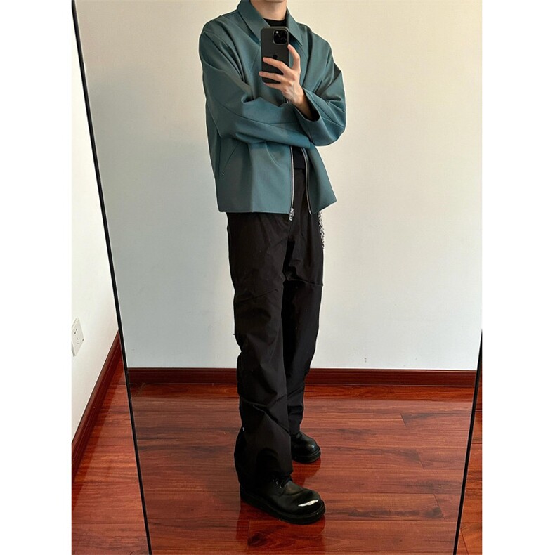 【有货】cleanfit蓝色短款外套男高级感痞帅行政夹克Y165HH-特P55,男装夹克,星座1007（原301D）