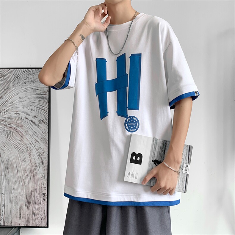 夏季新款男士短袖T恤港风时尚舒适百搭青春帅气潮牌TC3129-P30,男装T恤,星座717