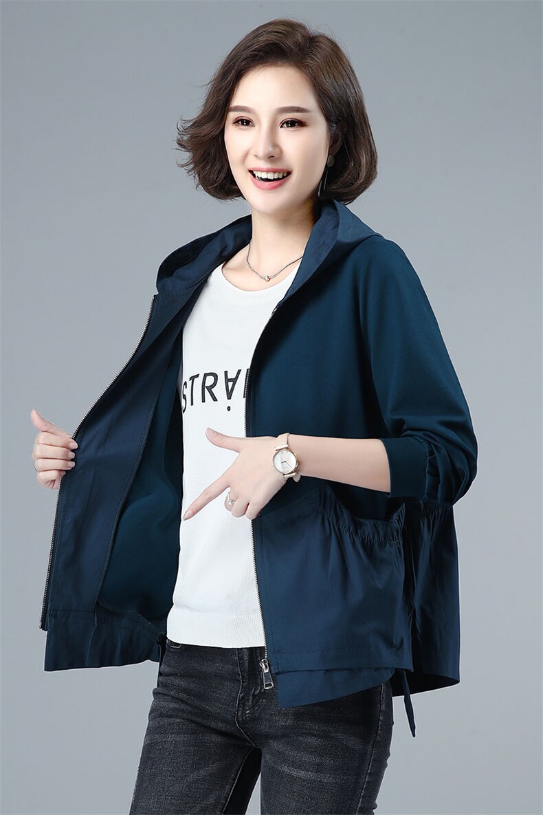 风衣女短款秋季2021新款韩版休闲宽松矮小个子外套潮,女装短外套,依恋蒂丝