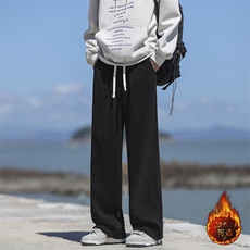 潮流宽松卫裤加绒直筒垂感男生长裤X1880-常规特批42加绒特批52，男装休闲裤，星座718