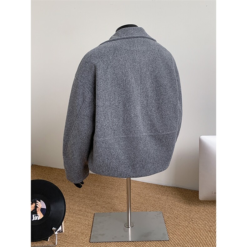 假模新款男女短款毛呢大衣英伦风西装外套潮504-F64-P85控128,男装西服套装,星座504