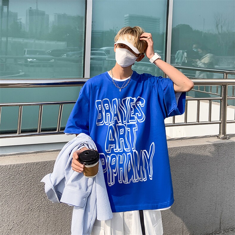 B239-1232-P28个性字母创意印花夏季重磅落肩袖短袖t恤港风,男装T恤,星座514-2(原B239)