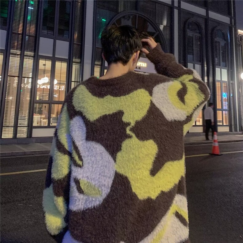 美式街头设计感圆领毛衣男慵懒风休闲针织衫M2234P68,男装针织衫/毛衣,星座1116-2