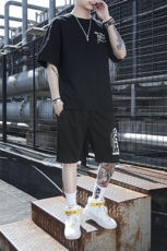 2021夏季新款纯棉短袖套装男士潮流t恤潮牌男两件套TZ202-P38，男装套装，星座217-4