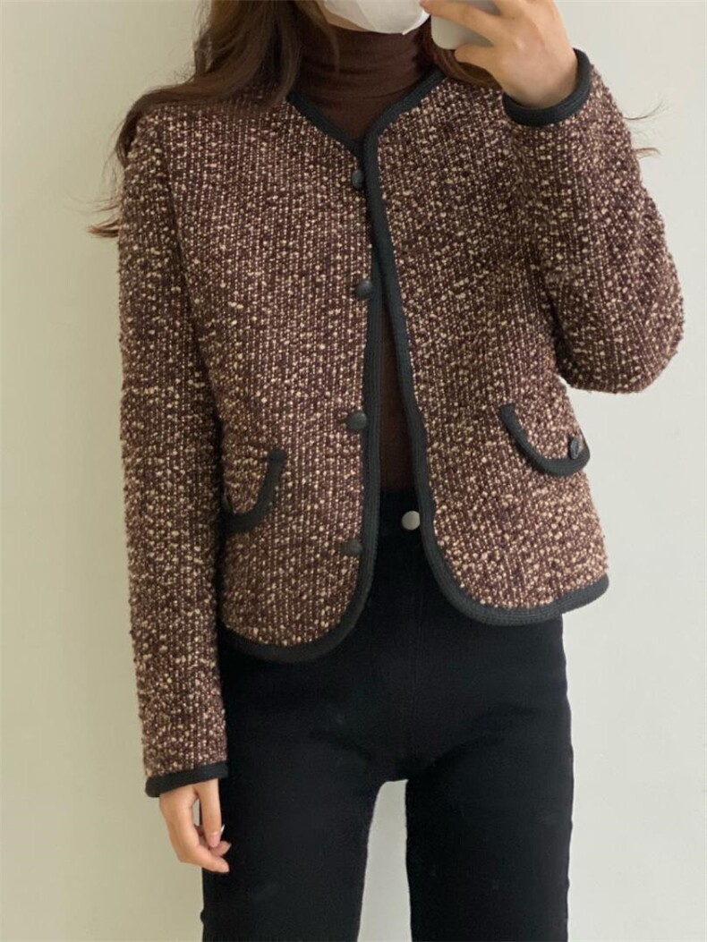 撞色小香外套，其它，土布鱼