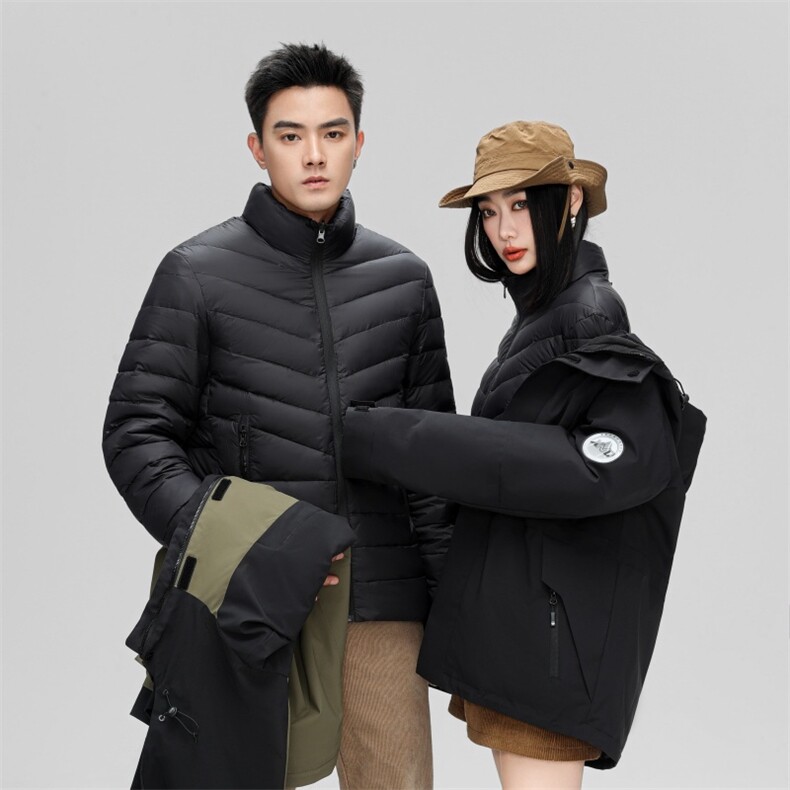 标90%潮流冲锋衣连帽羽绒服男冬季户外休闲内胆可拆三合一P300,男装夹克,星座1210B