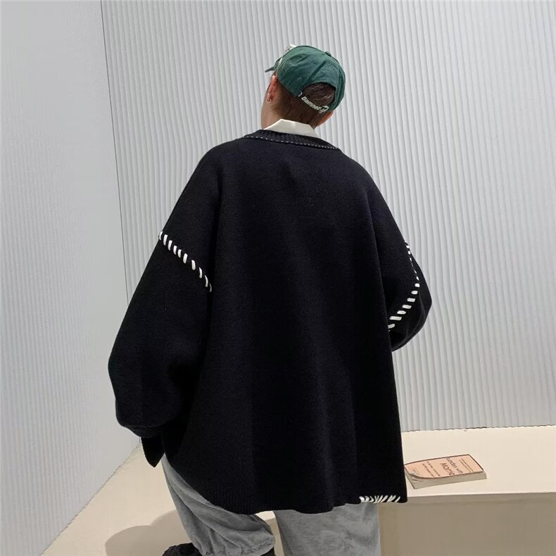 美式街头设计感圆领毛衣男慵懒风休闲针织衫MY114P46,男装针织衫/毛衣,星座1116-2