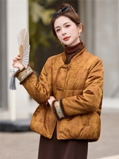 新中式绵羊毛棉服女2025年冬季新款时尚刺绣真水貂毛棉袄加厚外套，女装棉衣/棉服，拾衣