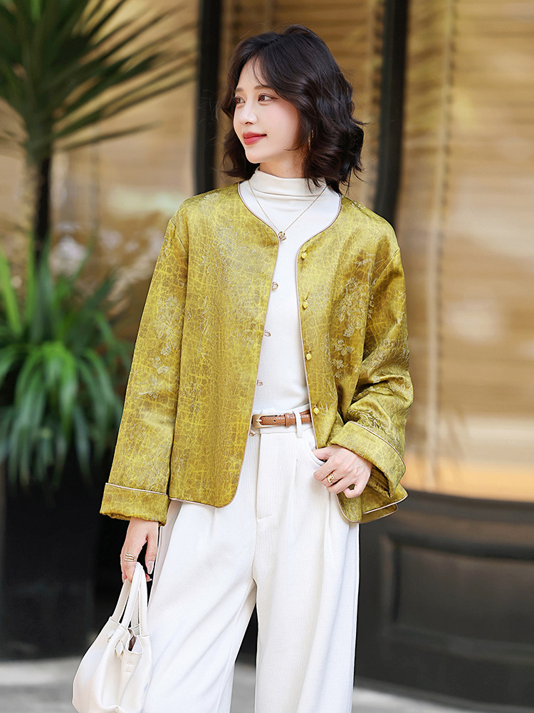 中式绣花外套女春秋2025你新款中年妈妈时尚气质宽松减龄中式上衣,女装短外套,玛其路