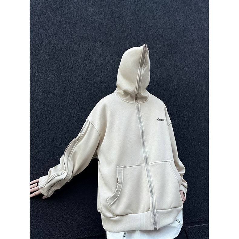 美式潮牌高街连帽开衫卫衣男女春秋季宽松休闲情侣小众全拉链外套，女装短外套，星座601-2