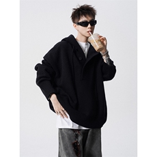 【001】5纯色连帽针织衫男款秋帽卫衣痞帅毛衣A079-Y79-P53，男装针织衫/毛衣，电商A079