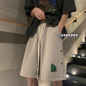 夏季新款排扣短裤潮牌宽松休闲裤运动裤313A-1-KK285-P45控价58图片
