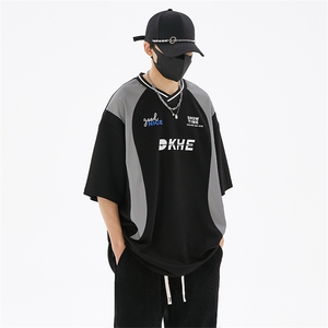 M-6XL夏季大码新款240克冰感棉带反光条男短袖T恤 T2308-P42图片
