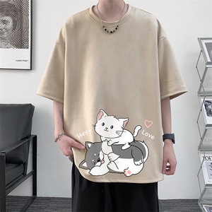 麂皮绒短袖t恤男大码半袖男 JD82300-P25图片