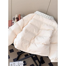 1506A/G78800/P89韩版格纹拼接翻领粉色棉服女冬季，男装棉衣，星座1506A