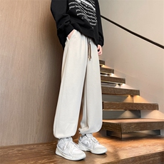 8XL-M束脚运动裤加肥加大码美式高街休闲卫裤阔腿长裤KZ1922/P58，男装休闲裤，电商B238